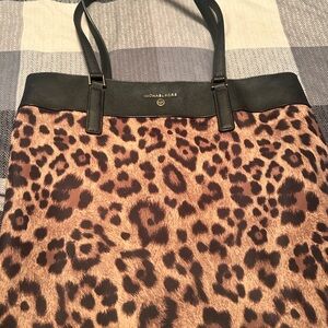 Michael Kors Animal Print Tote with Black Trim